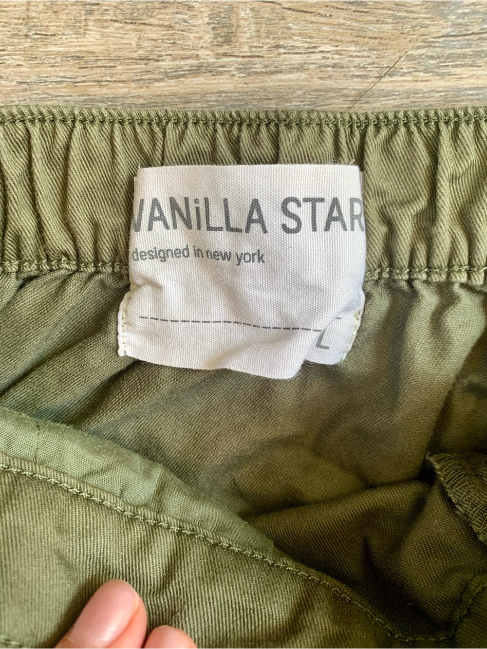Women’s Lightweight Olive Green Cotton Jogger Pants - Picture 2 of 5
